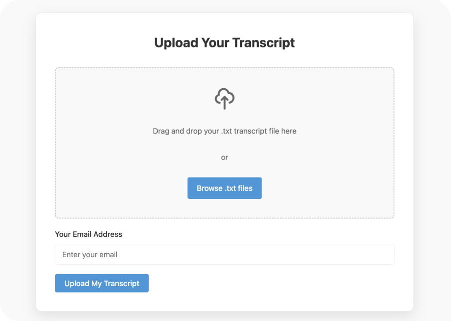 Upload transcript